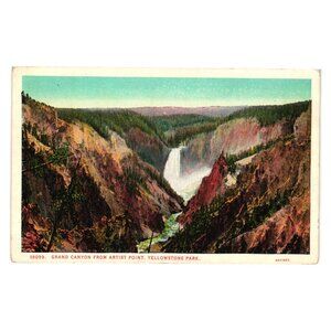 Vintage Grand Canyon Artist Point Yellowstone Park Postcard Haynes 97086 Scenic